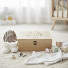 Personalised Baby Memories Large Wooden Engraved Keepsake Box Welcome To The World