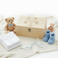Personalised Baby Memories Large Wooden Engraved Keepsake Box Welcome To The World