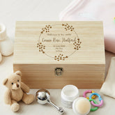 Personalised Baby Memories Large Wooden Engraved Keepsake Box Welcome To The World Keepsake Memory Box ukgiftstoreonline