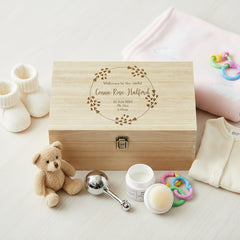 Personalised Baby Memories Large Wooden Engraved Keepsake Box Welcome To The World