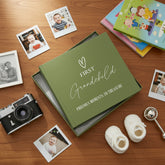 First Grandchild Memories Olive Green Photo Picture Album Holds 50 x 6"x4" Photo album ukgiftstoreonline