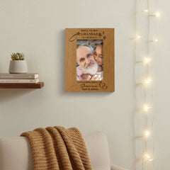 Personalised Best Grandad Portrait Engraved Wooden Photo Frame Gift grandad photo frame ukgiftstoreonline