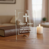 Personalised Confirmation Day Gift Keepsake Glass Plaque Gift Personalised Crystal Glass ukgiftstoreonline