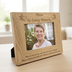 Mum Memorial Remembrance Engraved Wooden Photo Frame 4x6, 5x7, 8x10 Inches Mum Photo Frame ukgiftstoreonline
