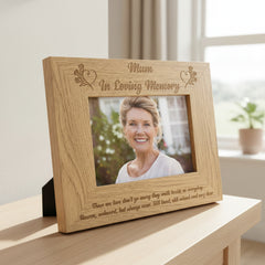 Mum Memorial Remembrance Engraved Wooden Photo Frame 4x6, 5x7, 8x10 Inches Mum Photo Frame ukgiftstoreonline