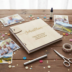 Personalised Birthday Photo Album Engraved Large Wooden Scrapbook Keepsake Gift Birthday Photo Album ukgiftstoreonline