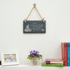 Mum I Love You To The Moon and Back Engraved Stone Slate Plaque Personalised Slates ukgiftstoreonline