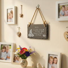 Mum I Love You To The Moon and Back Engraved Stone Slate Plaque Personalised Slates ukgiftstoreonline