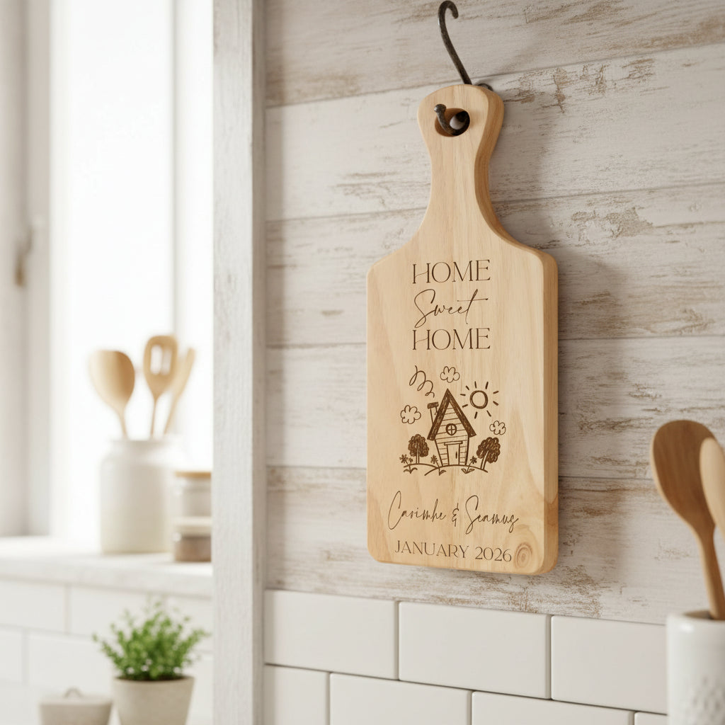 Home Sweet Home Chopping Board, Wooden Family Name, Moving House, New Home Gift, Housewarming Gifts, Gift for Couples, Personalised Gift chopping Board ukgiftstoreonline