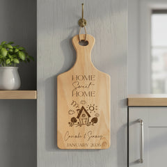 Home Sweet Home Chopping Board, Wooden Family Name, Moving House, New Home Gift, Housewarming Gifts, Gift for Couples, Personalised Gift chopping Board ukgiftstoreonline