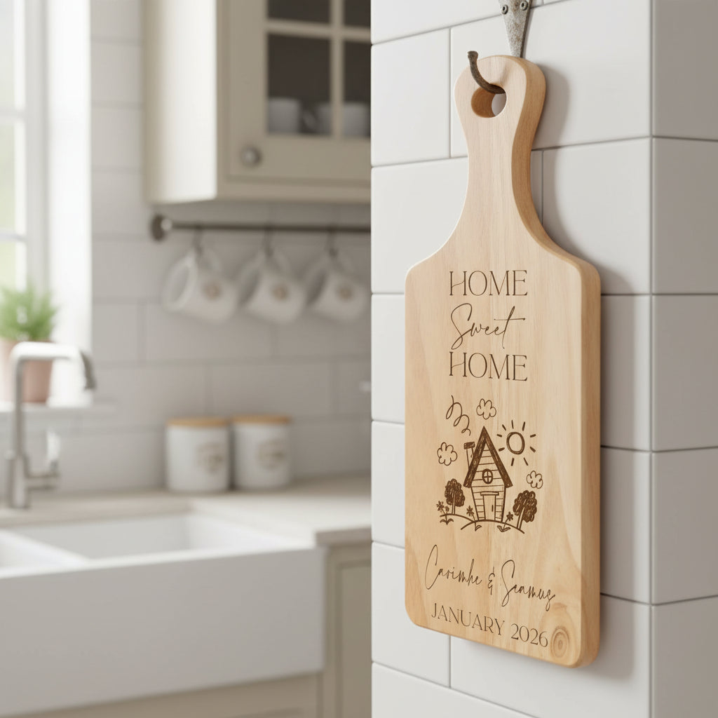 Home Sweet Home Chopping Board, Wooden Family Name, Moving House, New Home Gift, Housewarming Gifts, Gift for Couples, Personalised Gift chopping Board ukgiftstoreonline