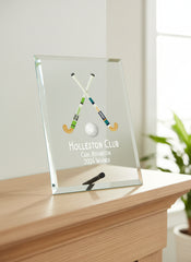 Personalised Field Hockey Trophy Glass Plaque With Colour Print Personalised Plaque Sign ukgiftstoreonline