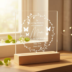 in Loving Memory of Mum Remembrance Memorial Personalised Light LED Lamp Personalised Lights ukgiftstoreonline