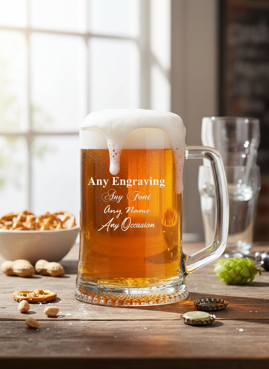 Engraved Personalised Pint Glass Beer Tankard Gift For Men personalised beer glasses ukgiftstoreonline
