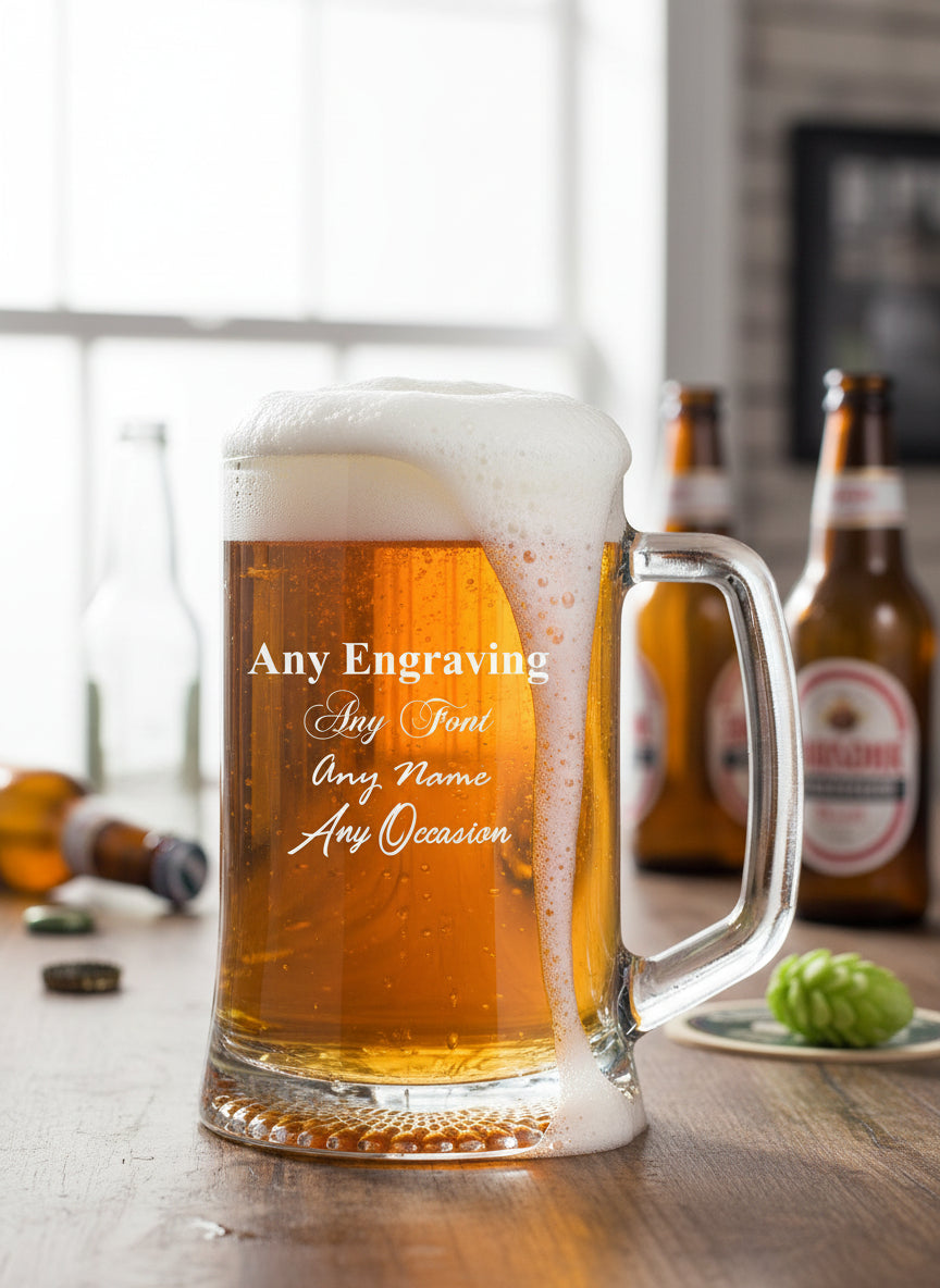 Engraved Personalised Pint Glass Beer Tankard Gift For Men personalised beer glasses ukgiftstoreonline