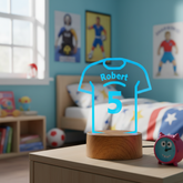 Football Shirt Kids Room Personalised 7 colour Led Night Light Lamp For Boys Birthday Personalised Lights ukgiftstoreonline