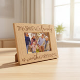 Time Spent With Family Photo Frame Landscape Oak Wood Finish Family Photo frame ukgiftstoreonline