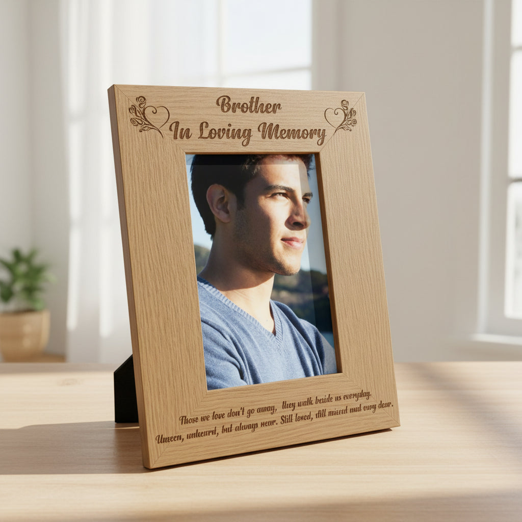 Brother In Loving Memory Remembrance Portrait Wooden Photo Frame Gift Loving Memory Remembrance ukgiftstoreonline
