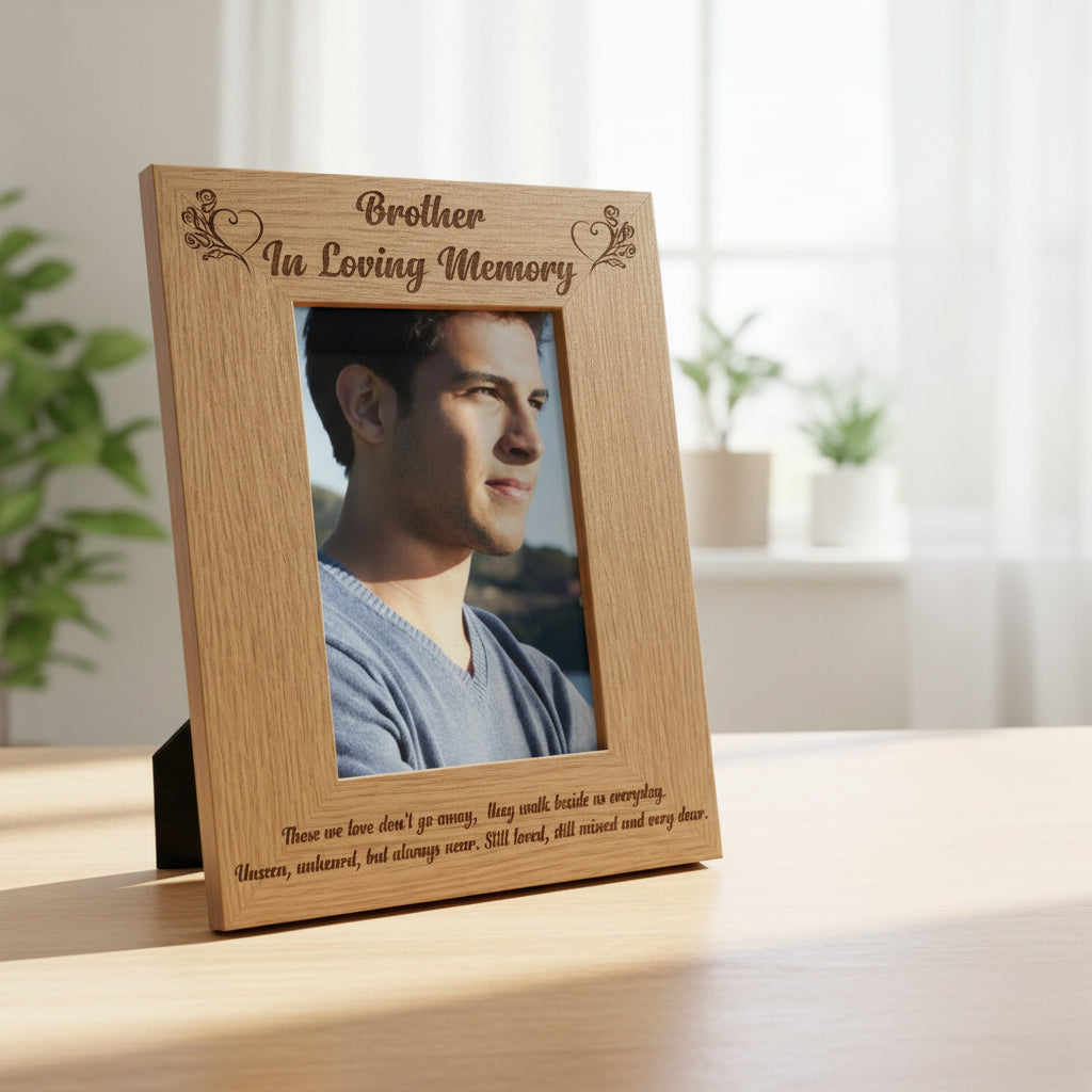 Brother In Loving Memory Remembrance Portrait Wooden Photo Frame Gift Loving Memory Remembrance ukgiftstoreonline