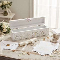 Wildflower Wooden Wedding Certificate Holder With Delicate Design Personalised Wedding Gift ukgiftstoreonline