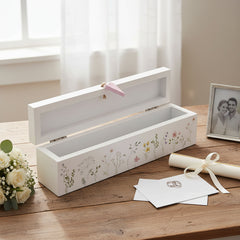 Wildflower Wooden Wedding Certificate Holder With Delicate Design Personalised Wedding Gift ukgiftstoreonline