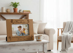 Personalised Wonderful Mum Engraved Wooden Photo Frame Gift personalised photo frames ukgiftstoreonline