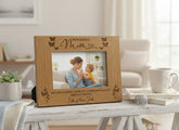 Personalised Wonderful Mum Engraved Wooden Photo Frame Gift personalised photo frames ukgiftstoreonline