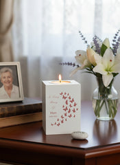 Personalised Mum In Loving Memory Butterflies Design Tea Light Holder Tea Light Holder ukgiftstoreonline