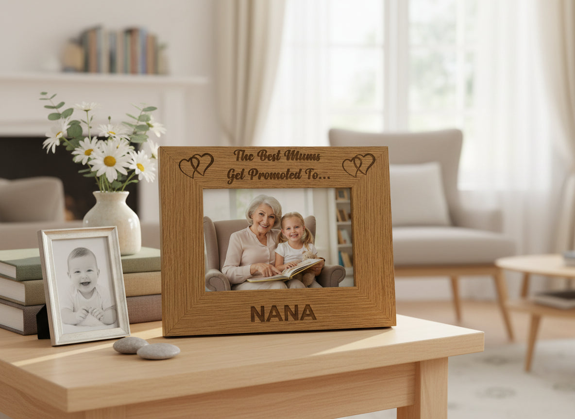 Best Mums Get Promoted To Nana Wooden Photo Frame Gift Nana Photo Frame ukgiftstoreonline