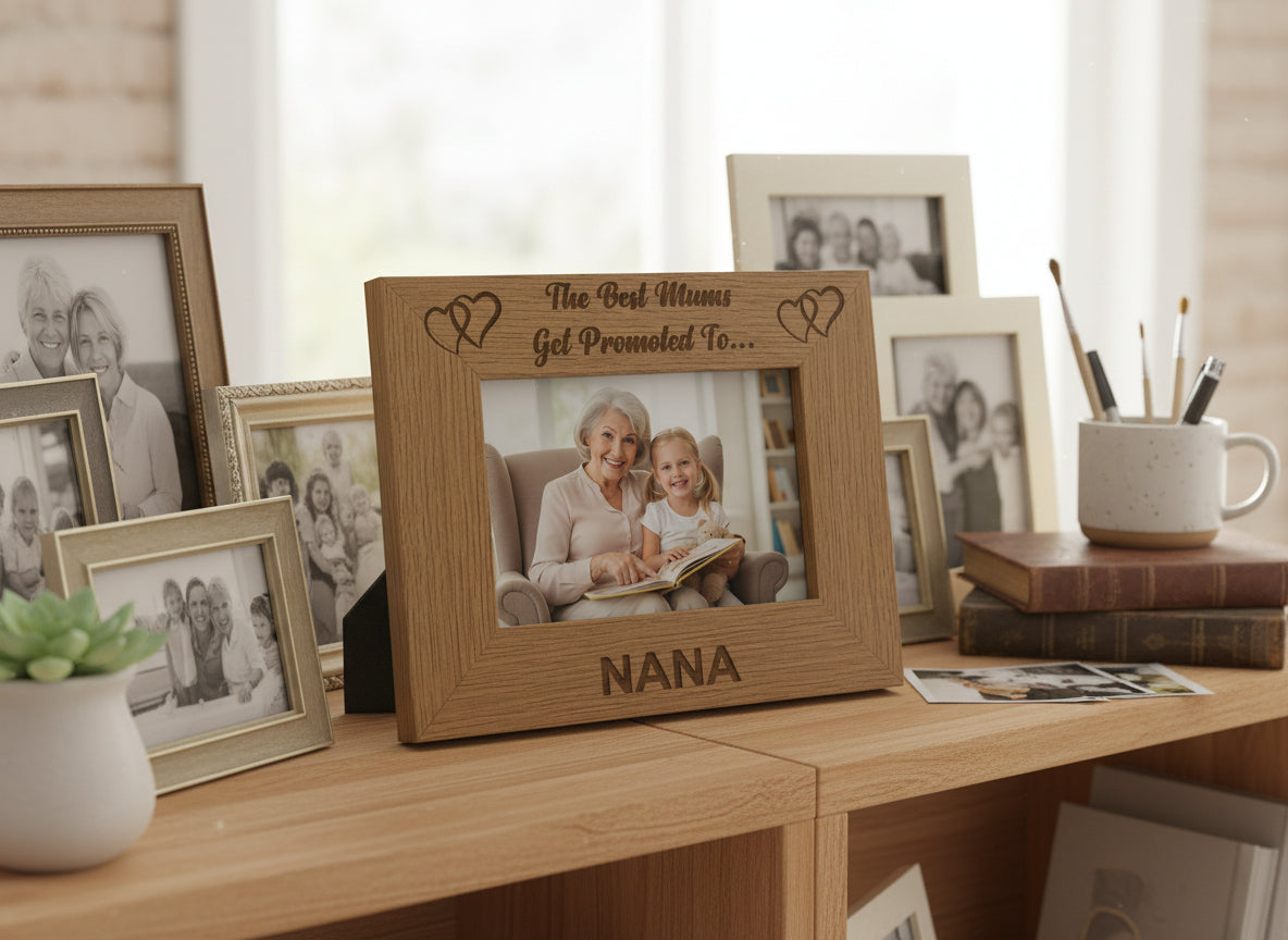 Best Mums Get Promoted To Nana Wooden Photo Frame Gift Nana Photo Frame ukgiftstoreonline