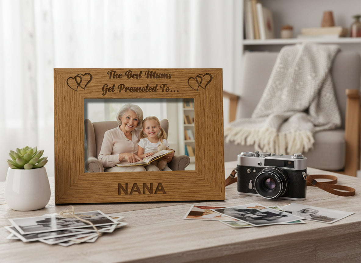 Best Mums Get Promoted To Nana Wooden Photo Frame Gift Nana Photo Frame ukgiftstoreonline