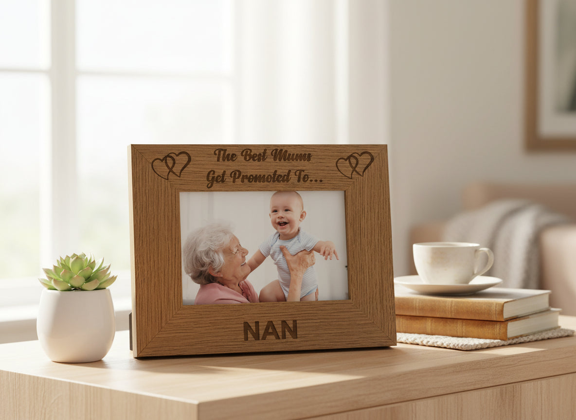Best Mums Get Promoted To Nan Wooden Photo Frame Gift Nan Photo Frame ukgiftstoreonline