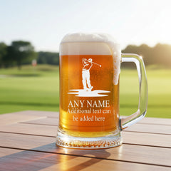 Personalised Engraved Pint Glass Beer Tankard Sports Award Golf Theme personalised beer glasses ukgiftstoreonline