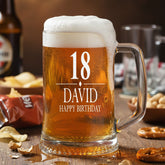 Engraved Personalised Birthday Beer Tankard Gift Any Age Gift With Custom Name