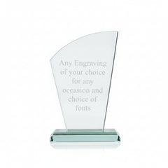 Jade Glass Personalised 15cm Award Trophy Any Engraving or Occasion Tapered Design Jade Glass ukgiftstoreonline