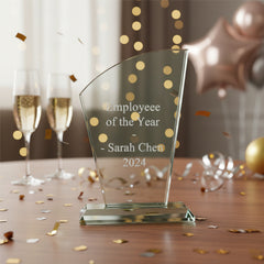 Jade Glass Personalised 15cm Award Trophy Any Engraving or Occasion Tapered Design Jade Glass ukgiftstoreonline