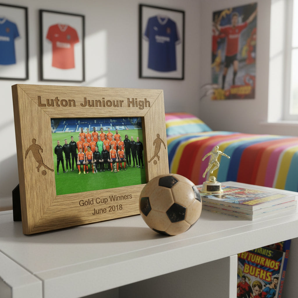 Football Team Award Gift Personalised Engraved Wooden Photo Frame Photo Frame ukgiftstoreonline