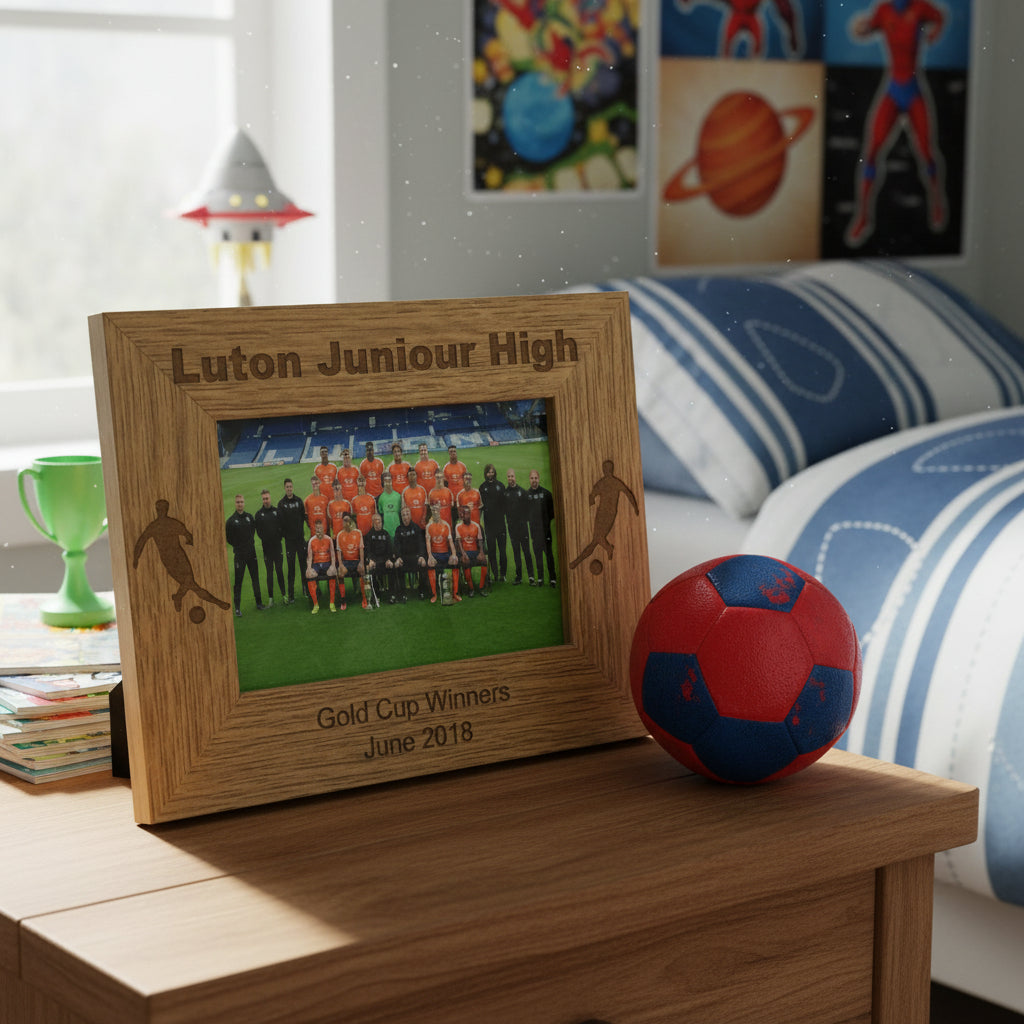 Football Team Award Gift Personalised Engraved Wooden Photo Frame Photo Frame ukgiftstoreonline