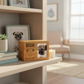 Personalised Wooden Dog Memorial Cremation Urn with Photo Heaven Quote Pet urn ukgiftstoreonline