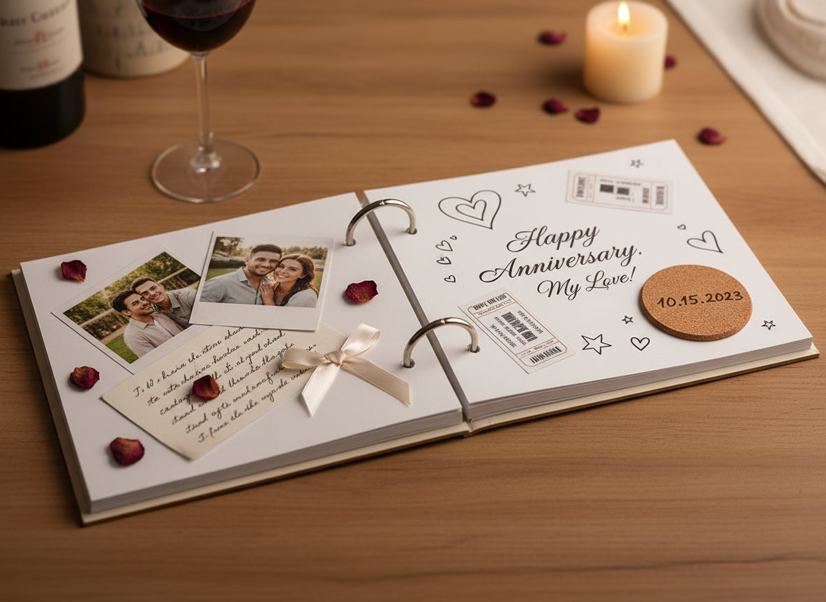 Personalised Engraved Wooden 25th Anniversary Scrapbook Photo Album Keepsake Scrapbook Guest Book ukgiftstoreonline