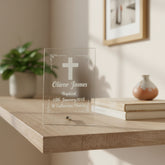 Personalised Baptism Gift Keepsake Glass Plaque Engraved Personalised Crystal Glass ukgiftstoreonline