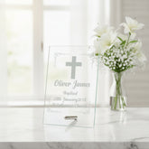 Personalised Baptism Gift Keepsake Glass Plaque Engraved Personalised Crystal Glass ukgiftstoreonline