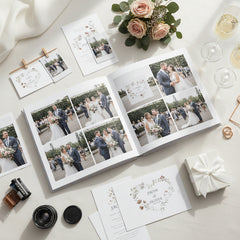 Personalised Modern Script Large Linen Wedding Photo Album Self Adhesive photo album ukgiftstoreonline