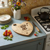 Personalised Gift Engraved Heart Chopping Board With Highland Cow chopping Board ukgiftstoreonline