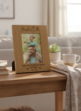 Personalised Best Uncle With Name Engraved Wooden Portrait Photo Frame Gift personalised photo frames ukgiftstoreonline