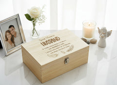 Husband Remembrance Large Engraved Wooden Memory Keepsake Box Gift Keepsake Box ukgiftstoreonline