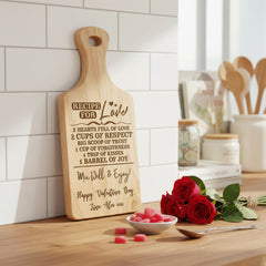Personalised Recipe for Love Chopping Board For Kitchen Decoration chopping Board ukgiftstoreonline