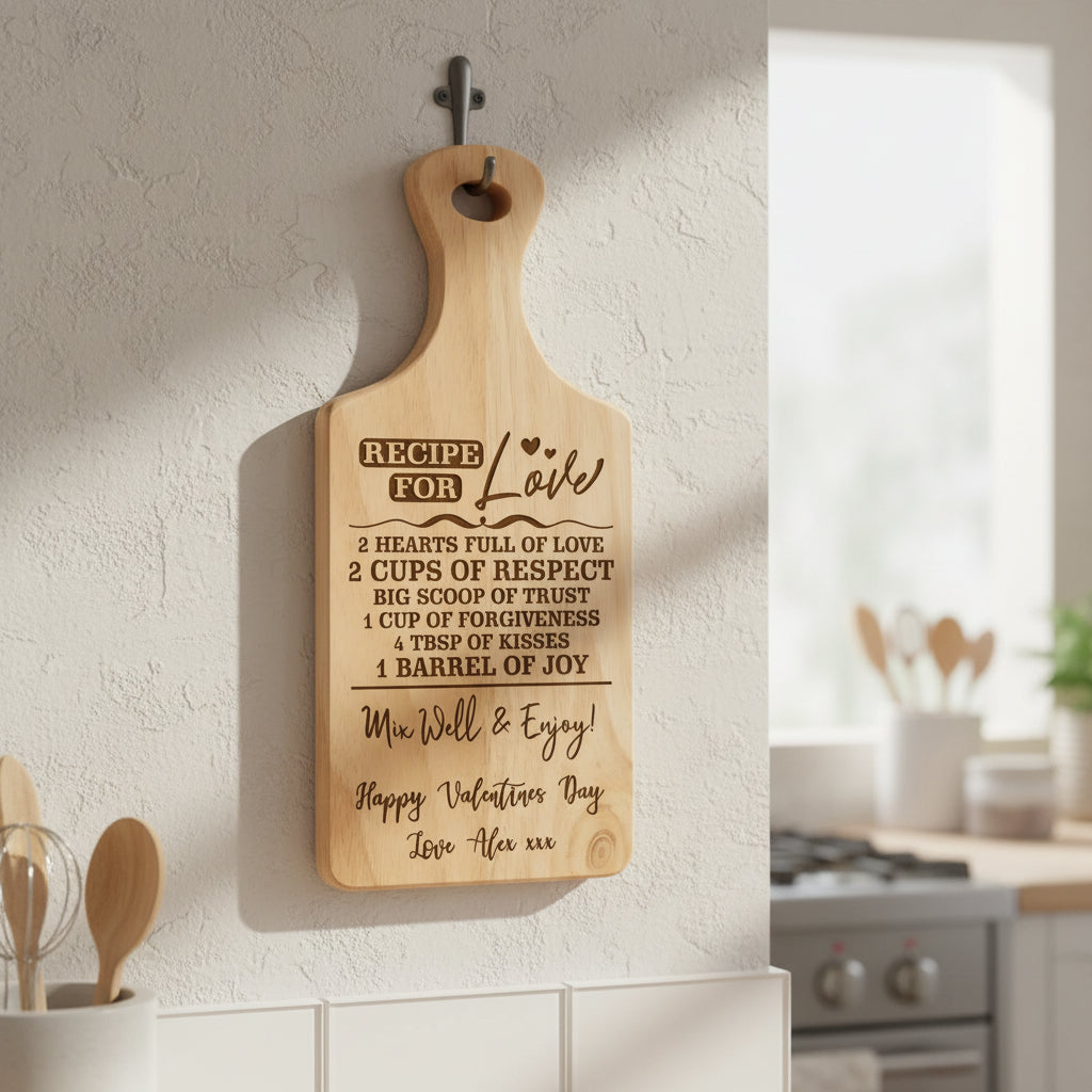 Personalised Recipe for Love Chopping Board For Kitchen Decoration chopping Board ukgiftstoreonline