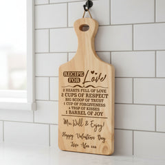 Personalised Recipe for Love Chopping Board For Kitchen Decoration chopping Board ukgiftstoreonline