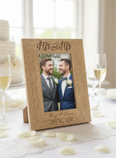 Personalised Engraved Mr and Mr Wooden Photo Frame Wedding Gift wedding photo frame ukgiftstoreonline 4 x 6 Inch